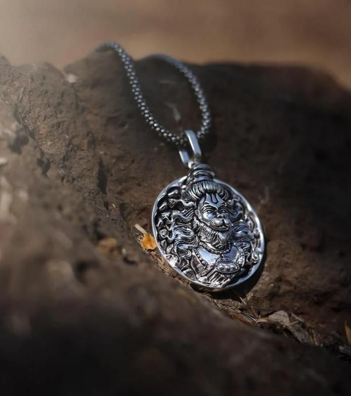 Hanuman Ji Pendant With Silver Chain