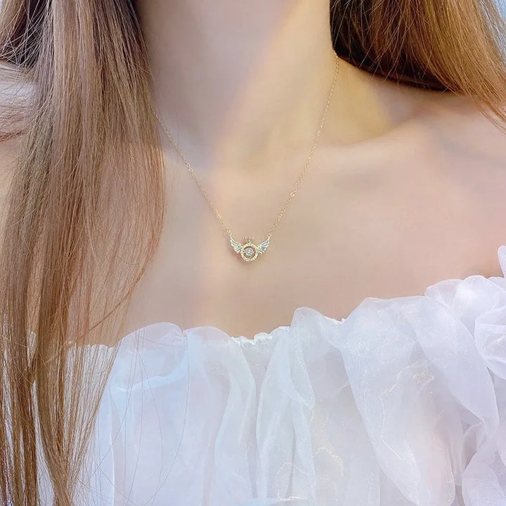 Rose Gold Angel Wings Pendant Chain